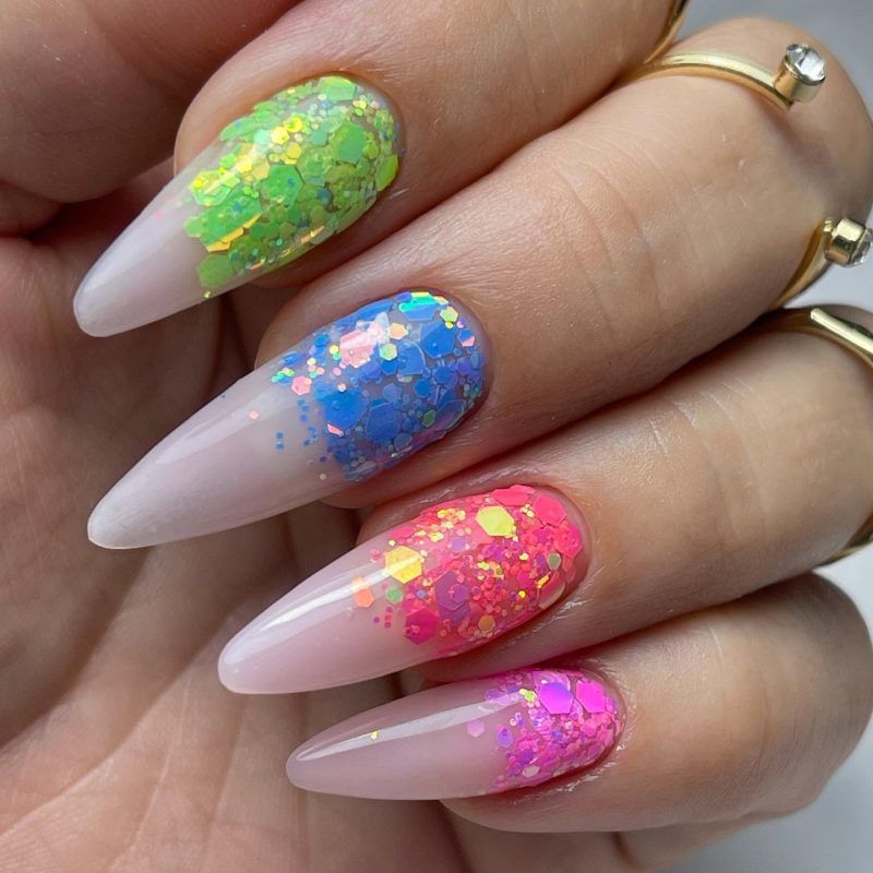 Encapsulado glitter mix hexágono