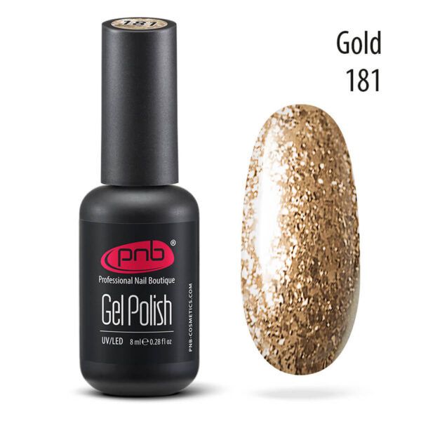 Gel nail polish PNB 8 ml Gold 181 - Imagen 3