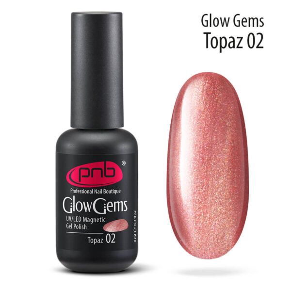 Gel Magnetic Polish PNB Glow Gems 8ml Topaz 02