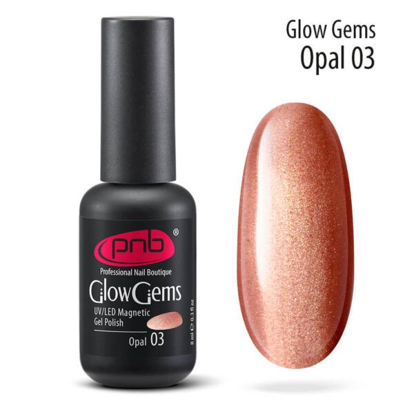 Gel Magnetic Polish PNB Glow Gems 8ml Opal 03