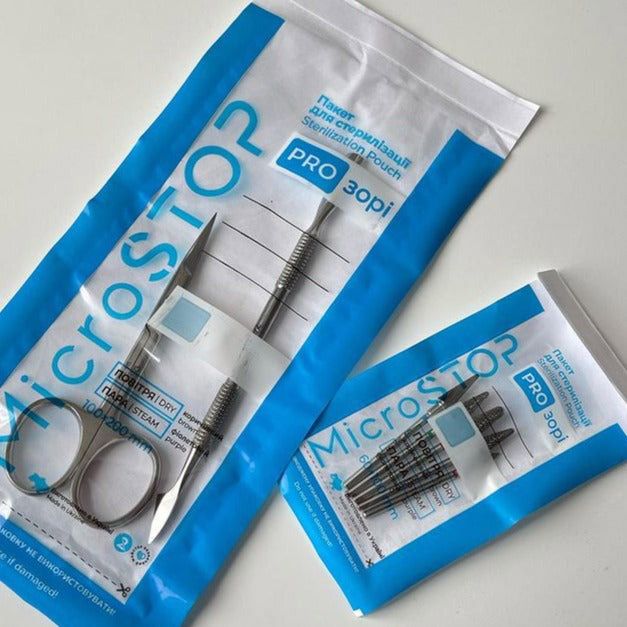 Bolsa de esterilización horno calor seco  y vapor 100X200 Transparente MICROSTOP