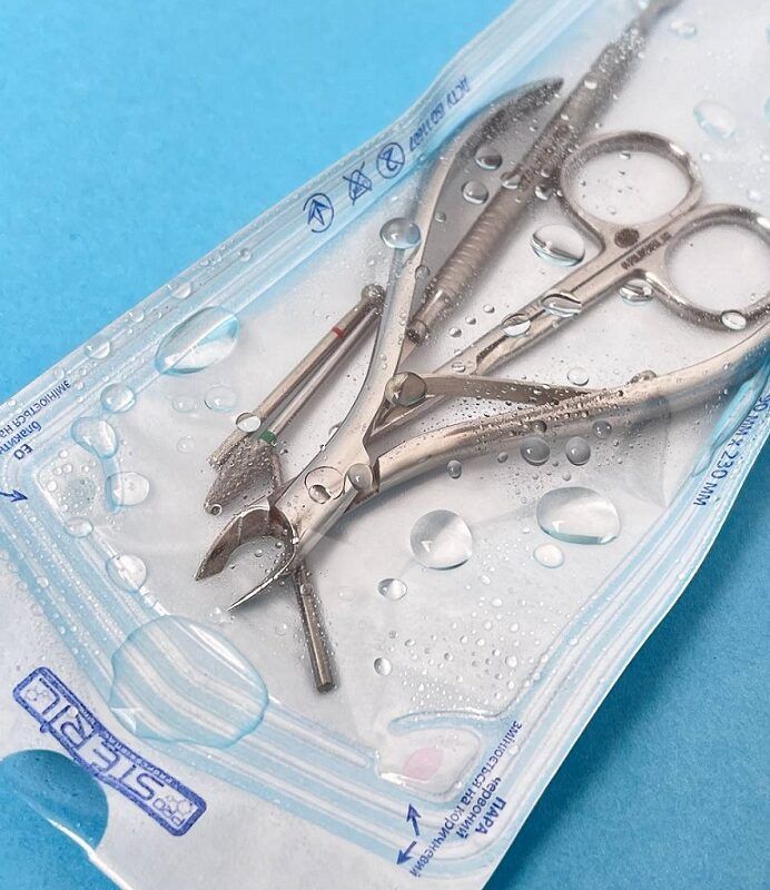 Bolsa de esterilización en autoclave transparente con indicador 90X230