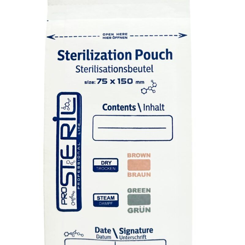 Bolsa de esterilización Kraft para horno 75X150 Blanca