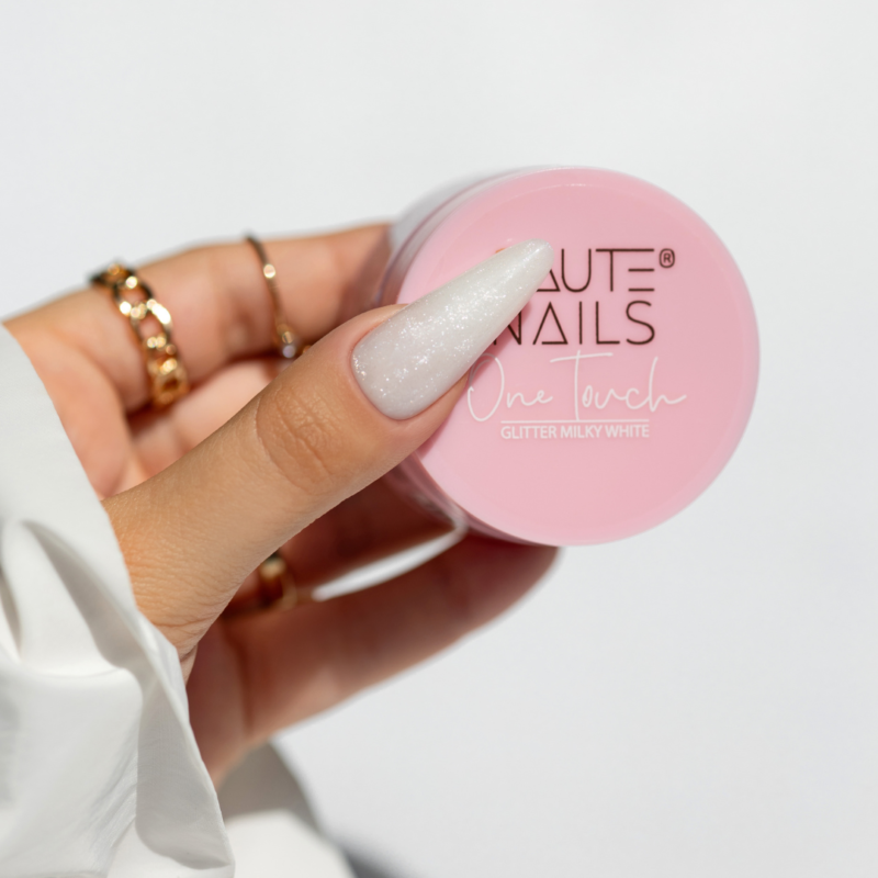 Saute gel One touch Glitter Milky White 30 G